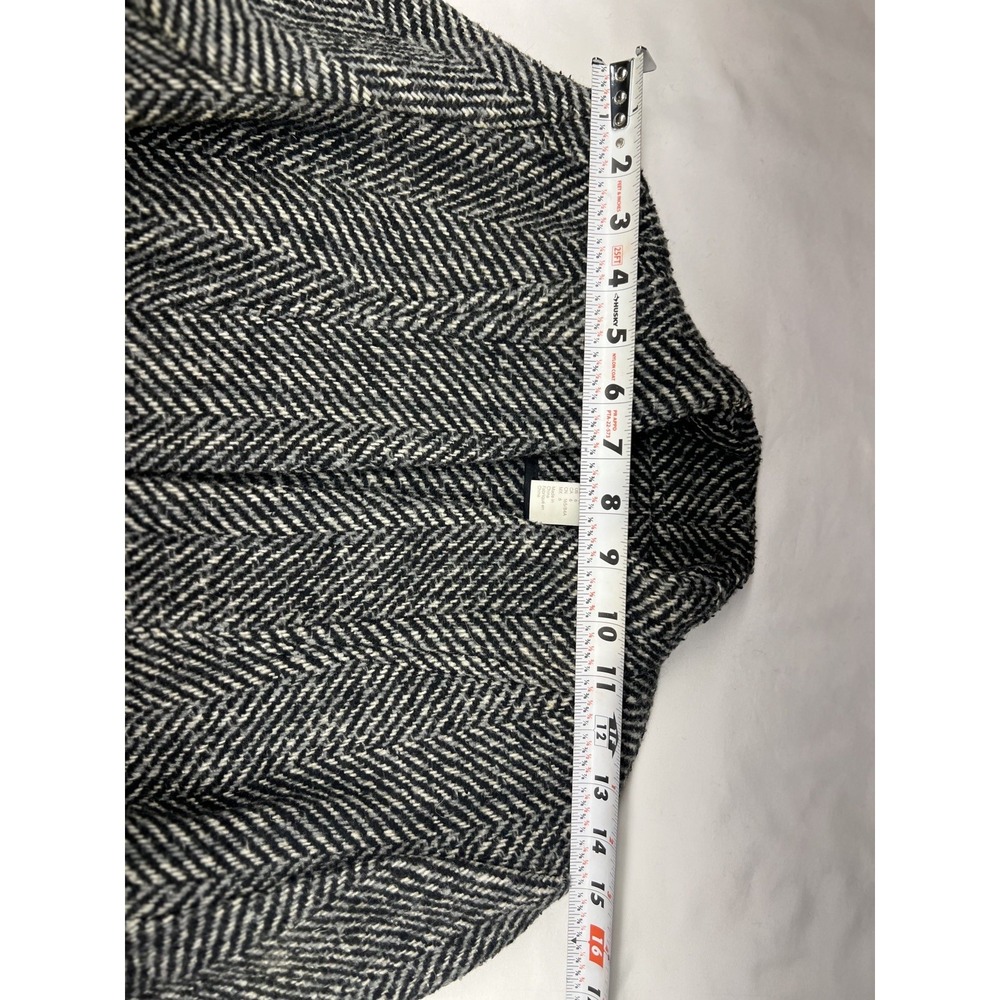 H&M Black and White One Button Blazer- Herringbone Pattern Size 6 - Picture 8 of 12